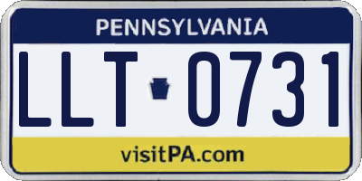 PA license plate LLT0731