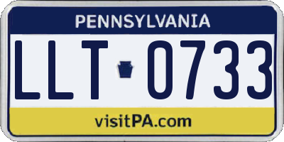 PA license plate LLT0733