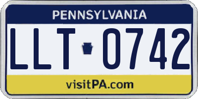 PA license plate LLT0742