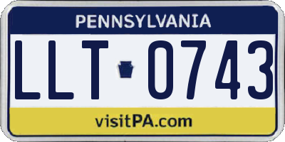 PA license plate LLT0743