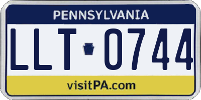 PA license plate LLT0744