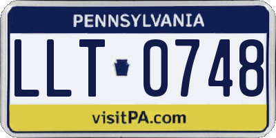 PA license plate LLT0748