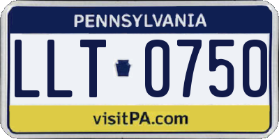 PA license plate LLT0750