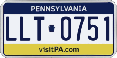 PA license plate LLT0751