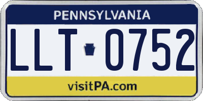 PA license plate LLT0752