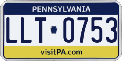 PA license plate LLT0753
