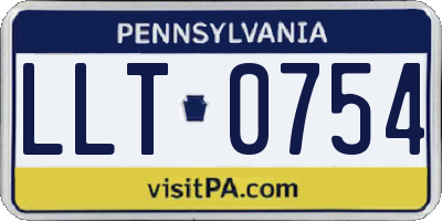 PA license plate LLT0754