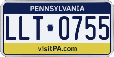PA license plate LLT0755