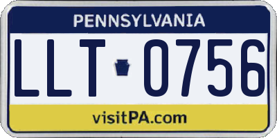 PA license plate LLT0756