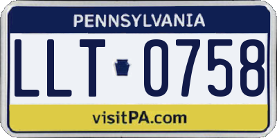 PA license plate LLT0758