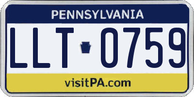 PA license plate LLT0759