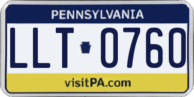 PA license plate LLT0760