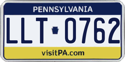 PA license plate LLT0762