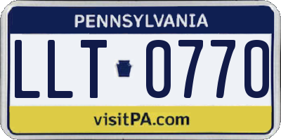 PA license plate LLT0770