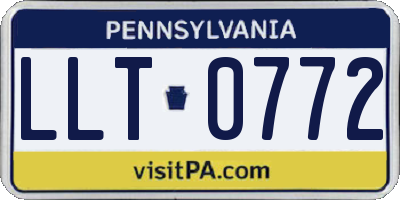 PA license plate LLT0772