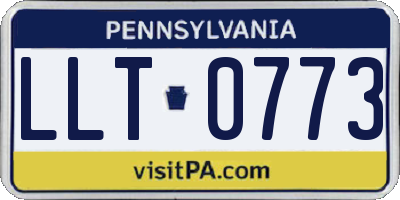PA license plate LLT0773