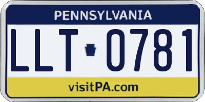 PA license plate LLT0781