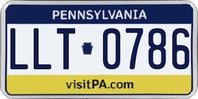 PA license plate LLT0786