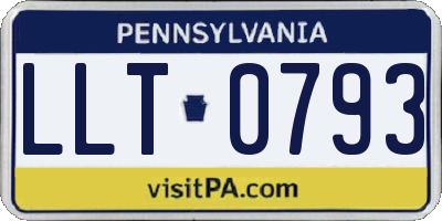 PA license plate LLT0793