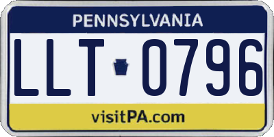 PA license plate LLT0796