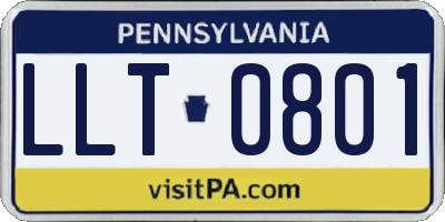 PA license plate LLT0801