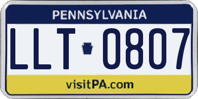 PA license plate LLT0807