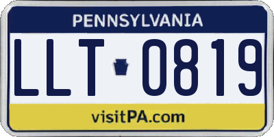 PA license plate LLT0819