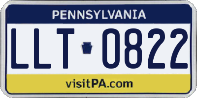 PA license plate LLT0822