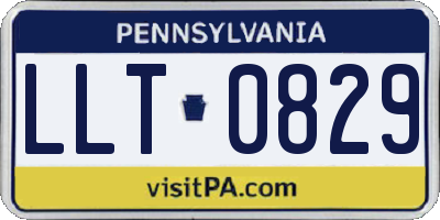 PA license plate LLT0829