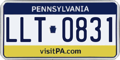PA license plate LLT0831