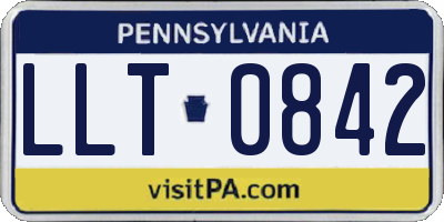 PA license plate LLT0842