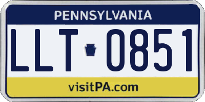 PA license plate LLT0851