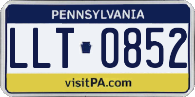 PA license plate LLT0852