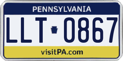 PA license plate LLT0867