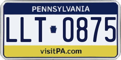 PA license plate LLT0875