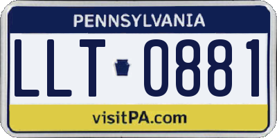 PA license plate LLT0881