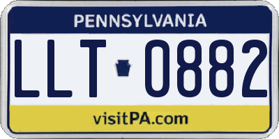 PA license plate LLT0882