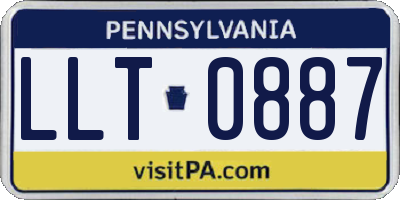 PA license plate LLT0887