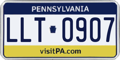 PA license plate LLT0907