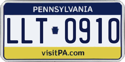 PA license plate LLT0910