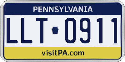 PA license plate LLT0911