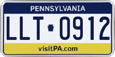 PA license plate LLT0912