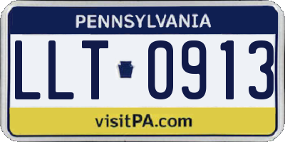PA license plate LLT0913