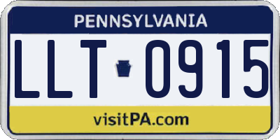 PA license plate LLT0915