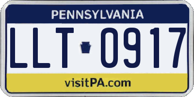 PA license plate LLT0917