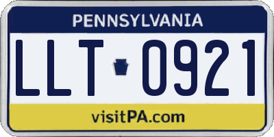 PA license plate LLT0921