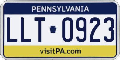 PA license plate LLT0923