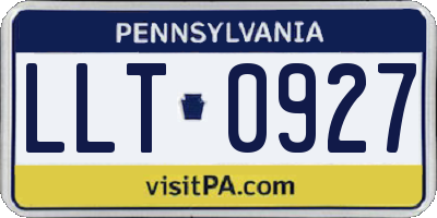 PA license plate LLT0927