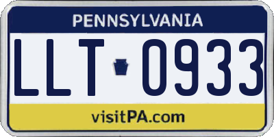 PA license plate LLT0933