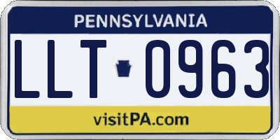 PA license plate LLT0963